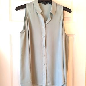 Last chance! EXPRESS Womens Sheer Button Up Blouse in Sage Green Size Small